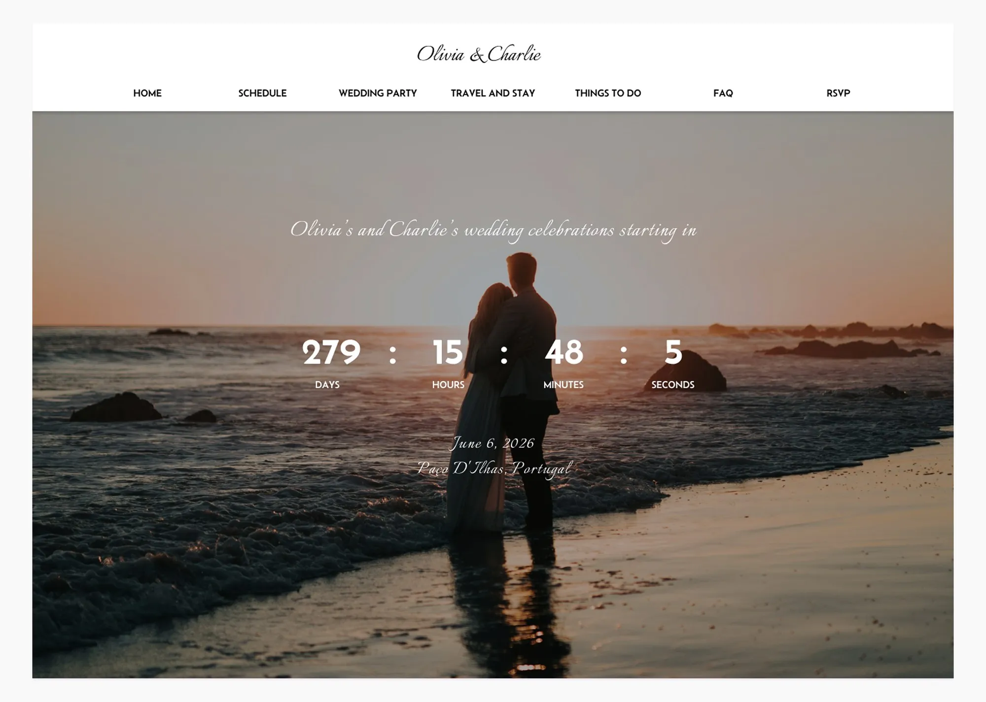 Countdown timer  UI on a website