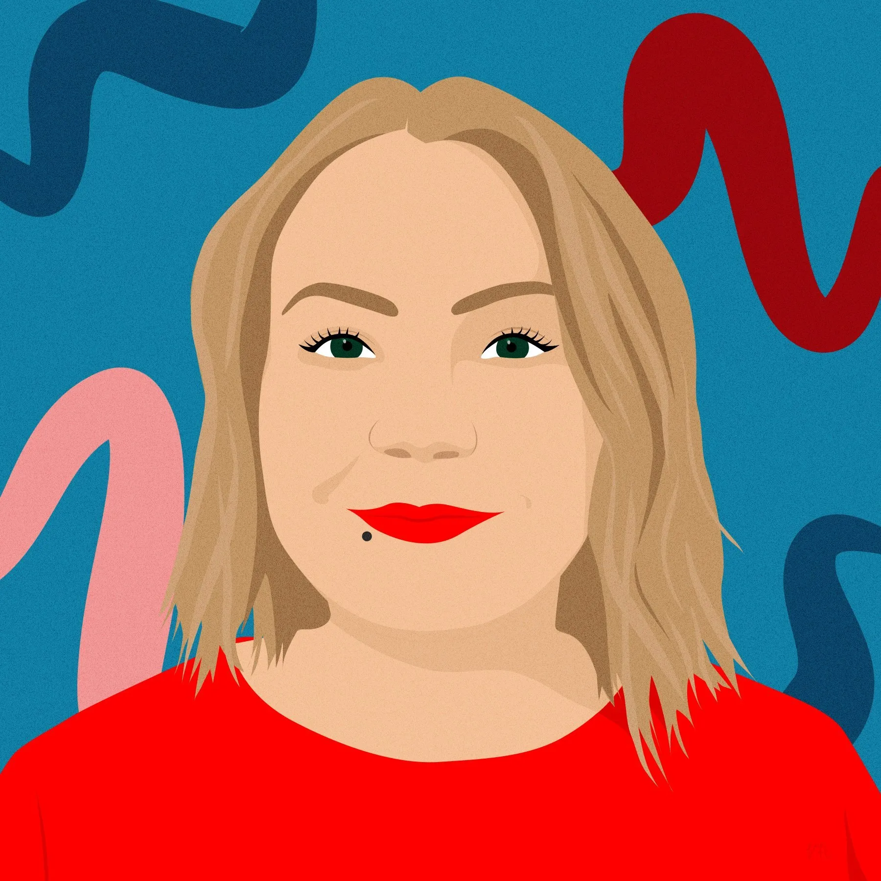 Illustrated self-portrait of Vilma